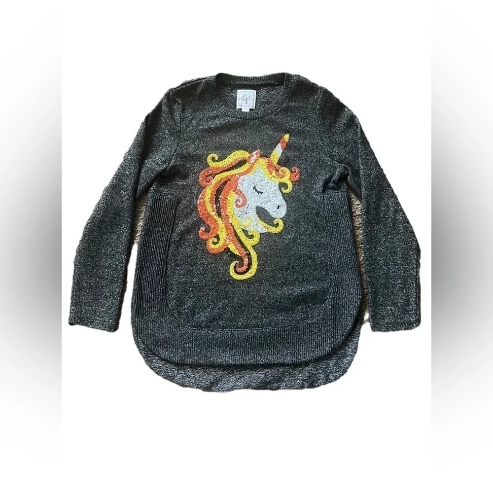 Colortree Unicorn Sweatshirt, Big Girls, Size Large (14)
